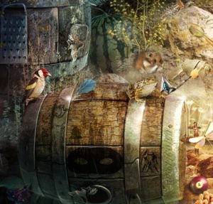 Hidden object screen with a hamster visible