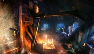 Grim Tales The Legacy screenshot of a blow torch being held up to cobwebs