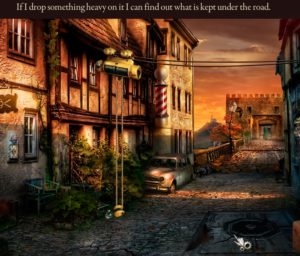 Grim Tales the Legacy screenshot where the protagonist decides to destroy a chunk of road