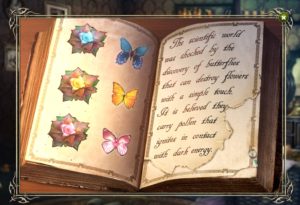 Screencapture from Grim Tales The Wishes which claims butterflies kill flowers