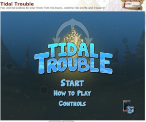 Screen capture of a browser game from Flight Rising called Tidal Trouble's loading screen