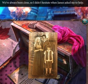 Screencapture from Grim Tales: The Vengeance which shows Luisa, John, and Brandon Gray except this game is about James and Elizabeth McGray which is a bit confusing